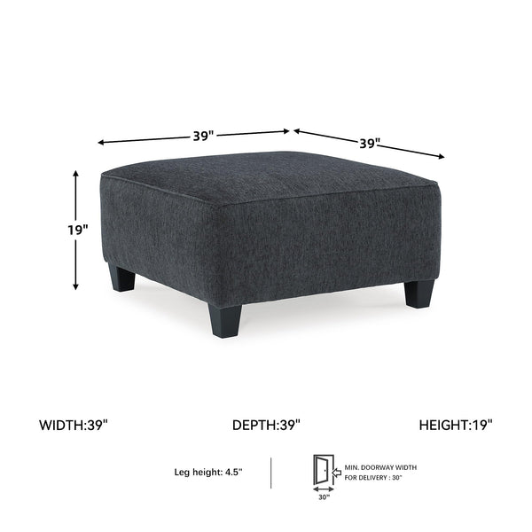 Oversized Square Accent Ottoman – Grey Chenille Upholstery