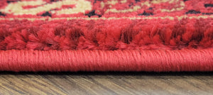 Traditional Persian Oriental Area Rug 5x8 – Red Gold Medallion, Polypropylene, Indoor