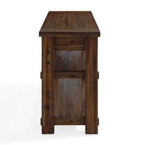 54-Inch Industrial Wood Console Table with Two Open Shelves