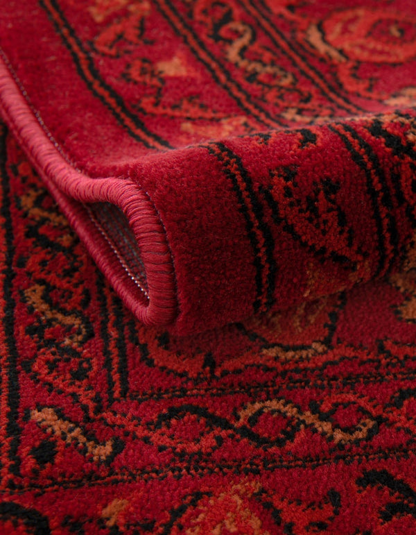 Red Black Traditional Tekke Area Rug 5x8