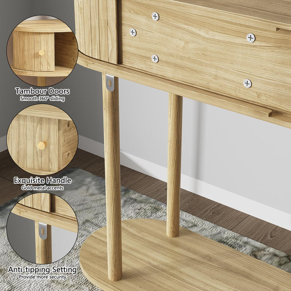 Modern 47.2" Console Table with Tambour Door Storage