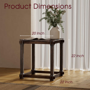 Vintage Solid Wood Side Table with Mortise & Tenon Construction