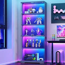 Glass Display Cabinet with RGB LED Lights & Lockable Doors