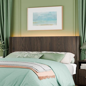 Fluted Wall-Mounted Headboard with LED Lighting
