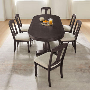 Oval Extendable Solid Wood Dining Table