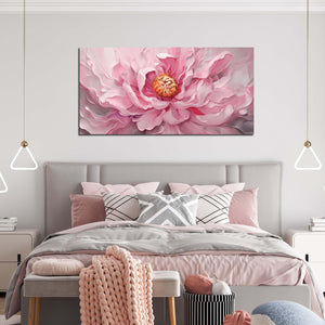 Pink Floral Canvas Wall Art – Large Botanical Print for Living Room & Bedroom