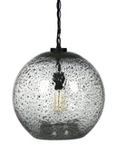 Hand Blown Glass Globe Pendant Light – Rustic Farmhouse Hanging Ceiling Fixture