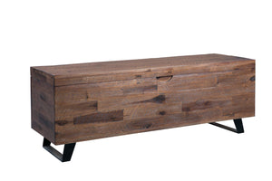 46" Acacia Wood Storage Trunk with Metal Legs