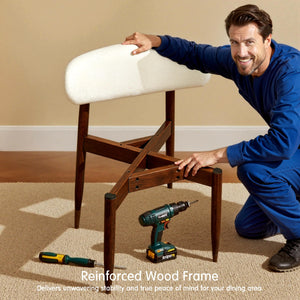 Upholstered Dining Chairs with Ergonomic Curved Backrest