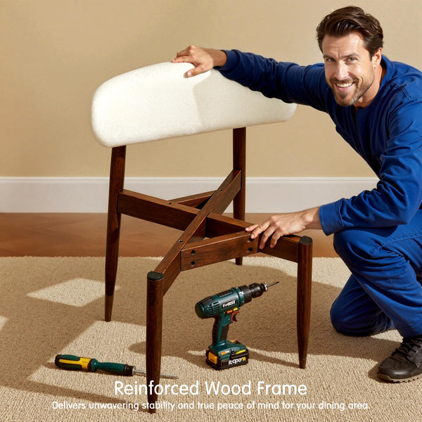 Upholstered Dining Chairs with Ergonomic Curved Backrest