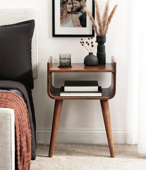 Mid-Century Side Table with Storage