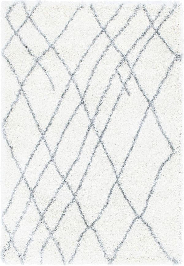 Soft Touch Shag Area Rug – Abstract Moroccan Pattern, 4x6