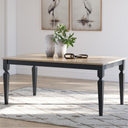 Mango Wood Dining Table, Light Brown & Black
