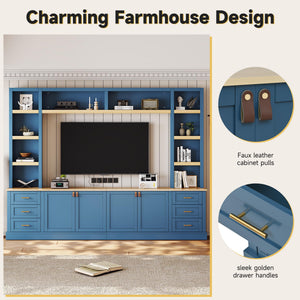 4-Piece Entertainment Center Wall Unit with TV Stand & Bookshelves