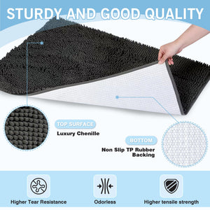Chenille Door Mat – Absorbent, Non-Slip, Machine Washable