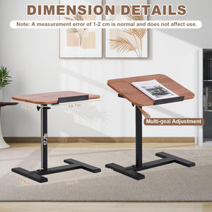 C-Shaped Height-Adjustable Side Table with 360° Rotating Tabletop
