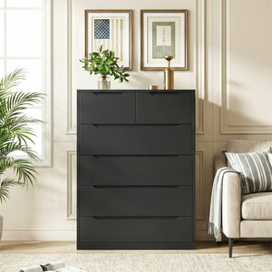 6-Drawer Tall Wooden Dresser with Hidden Handles