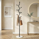 Tree Branch Coat Rack with Marble Base & 8 Hooks