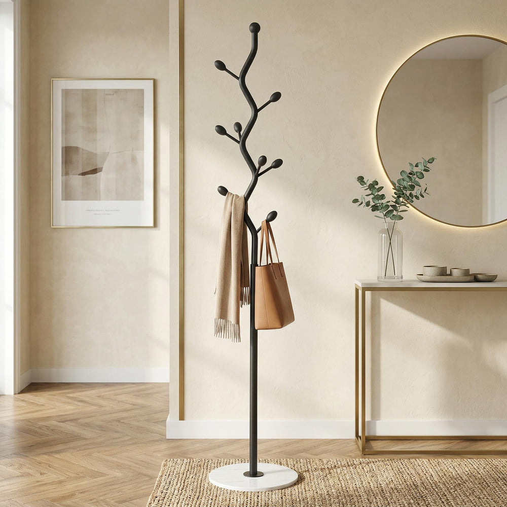 Tree Branch Coat Rack with Marble Base