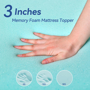 3-Inch Gel Memory Foam Mattress Topper with Bamboo Cover