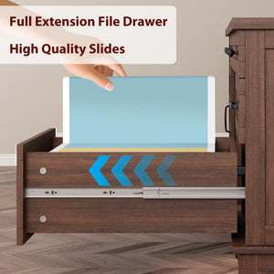 Executive Desk 60" with File Drawers & Charging Station