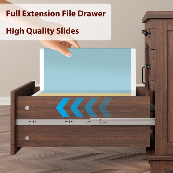 Executive Desk 60" with File Drawers & Charging Station