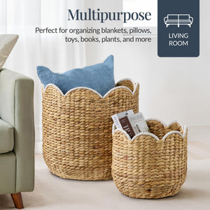 Water Hyacinth Nesting Storage Baskets Set of 3