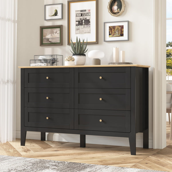 6-Drawer Dresser with TV Stand, 47" Wide