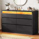 6 Drawer Dresser with LED Lights & Hidden Handles
