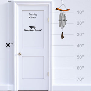 34-Inch Healing Wind Chimes – Silver Aluminum Outdoor Decor