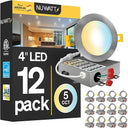 4-Inch Ultra-Thin LED Recessed Lighting 5CCT Dimmable 12-Pack