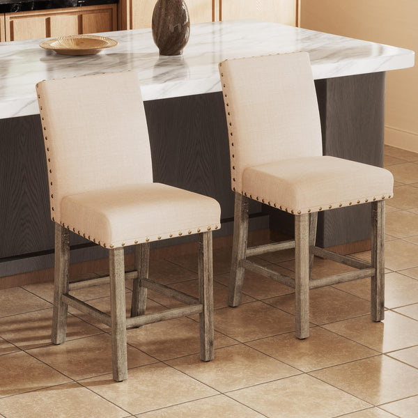 Counter Height Dining Table Set with Bar Stools – Farmhouse Square Kitchen Pub Table & Chairs