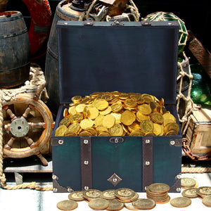 Vintage Wooden Treasure Chest Box