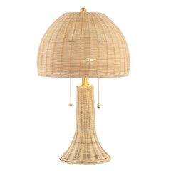 Bohemian Rustic Rattan LED Table Lamp 22"