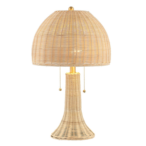 Bohemian Rustic Rattan LED Table Lamp 22"