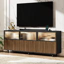 59" Modern Acrylic TV Stand with LED Lights & Power Strip