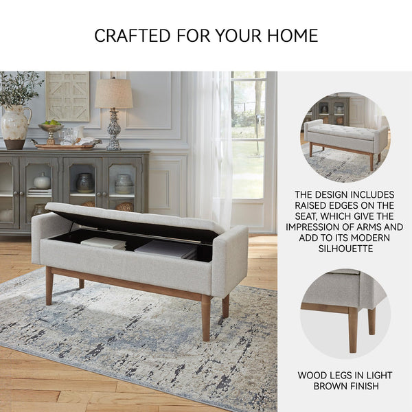 Tufted Storage Bench with Hinged Seat