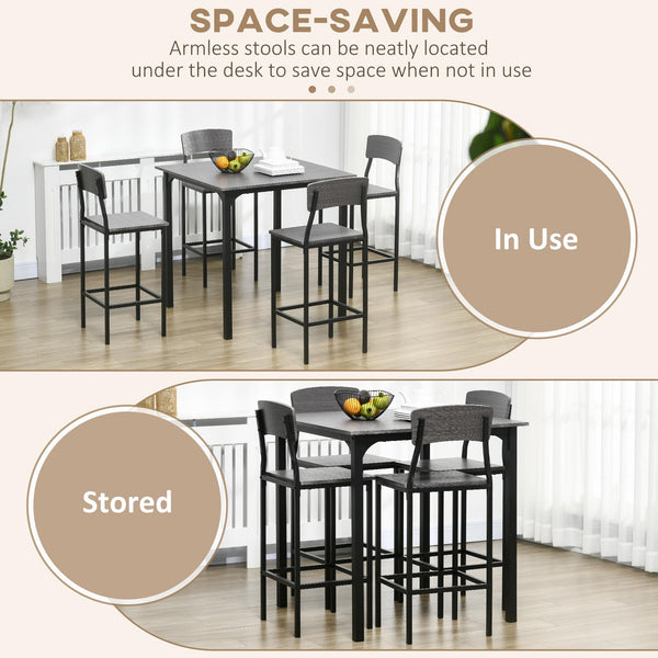 5-Piece Counter Height Bar Table and Chairs Set