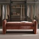 57.5" Chenille Upholstered Bedroom Bench