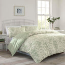 King Size Floral Toile Comforter Set – 7-Piece Cotton Bedding
