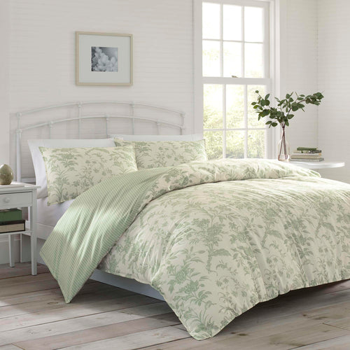 King Size Floral Toile Comforter Set – 7-Piece Cotton Bedding