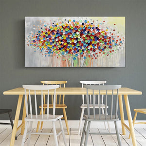 Abstract Floral Canvas Wall Art 48x24 Inch