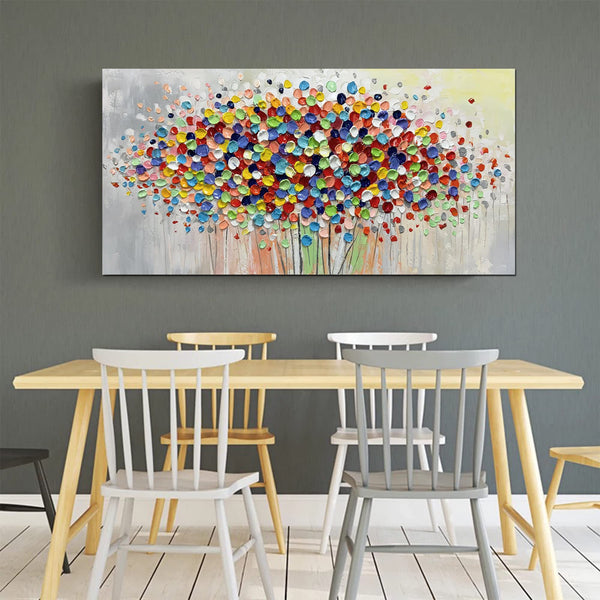 Abstract Floral Canvas Wall Art 48x24 Inch