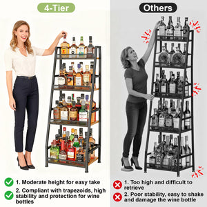 4-Tier Trapezoid Wine & Liquor Rack