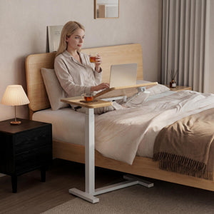 Adjustable Overbed Table with Wheels