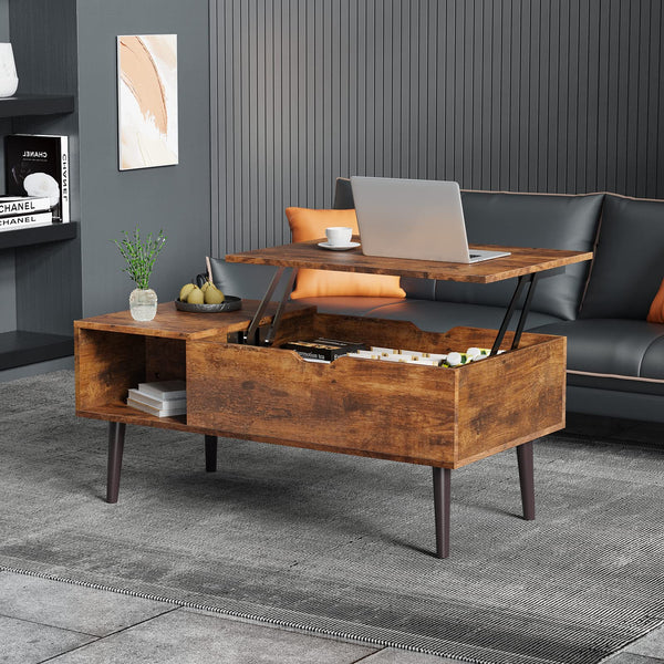 Lift Top Coffee Table with Storage and Hidden Compartment