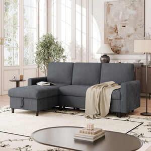 L-Shaped Convertible Sleeper Sofa with Storage