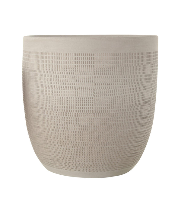 Large Embossed Stoneware Planter with PVC Liner