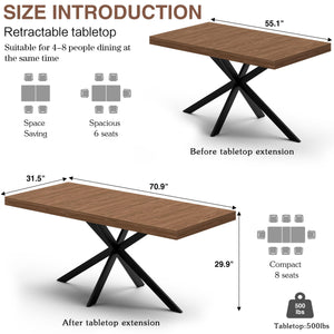 Extendable Dining Table with Hidden Leaf & Storage