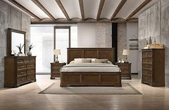 Traditional Wood Panel Bedroom Set – Antique Walnut